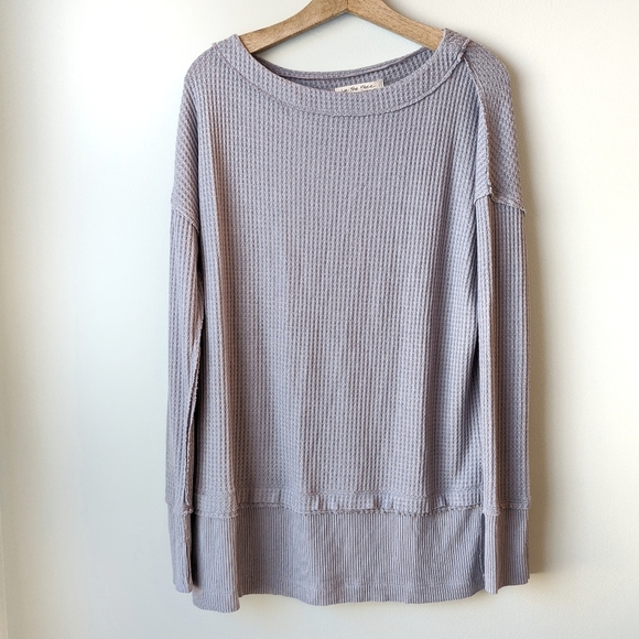 Free People North Shore Thermal Long Sleeve Gray - Picture 3 of 8